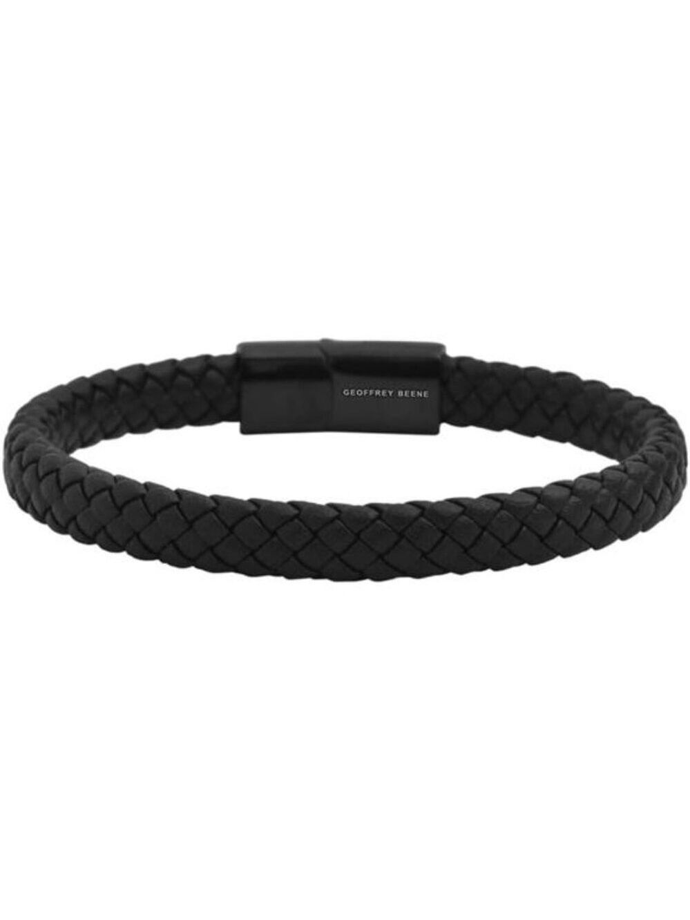 Mens Braided Genuine Leather Bracelet Stainless Steel Clasp Wristband